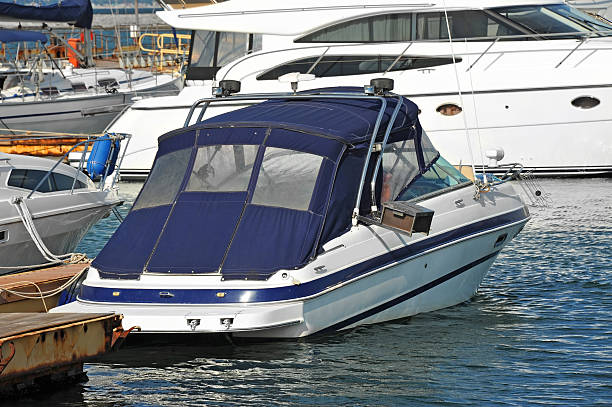 istock Motor yacht in jetty 621387076