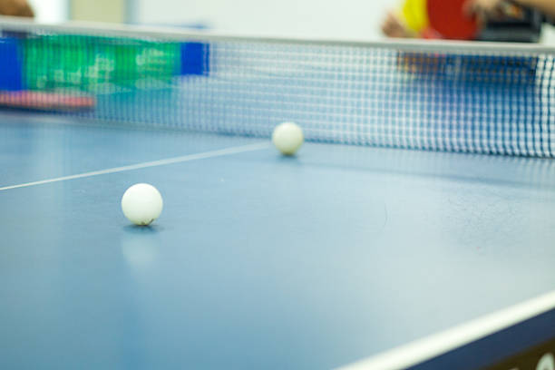 istock Blue ping pong tennis table 621388212