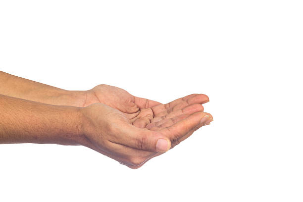 istock Woman hand with isolated background. 621389236