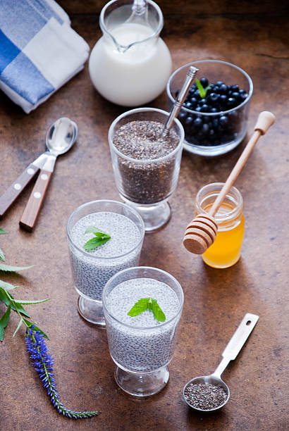 istock Chia seeds yogurt pudding with honey 621392234