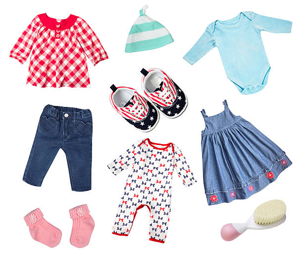 istock Baby clothes isolated collage. 621392820