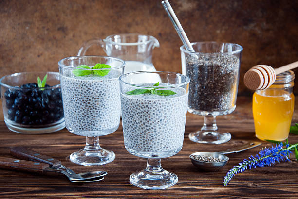 istock Chia seeds yogurt pudding with honey 621392942