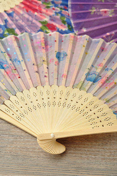 istock Collection of colorful hand fans 621463030