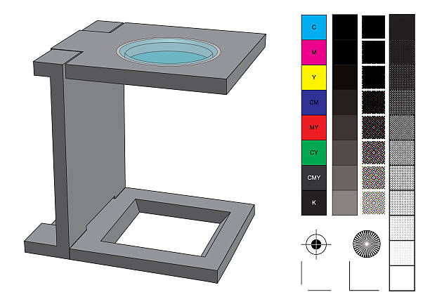 lupa używana w podgrzybiarki - printing press design computer graphic printer stock illustrations