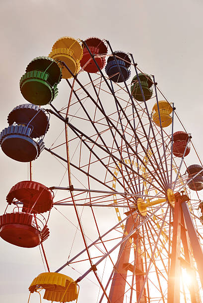 istock Ferris wheel on the background of blue sky 621466590