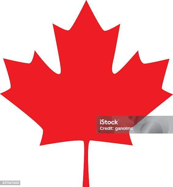 Canadian Maple Leaf Icon Vector Illustration Stock Illustration - Download Image Now - Canada, Leaf, Icon Symbol