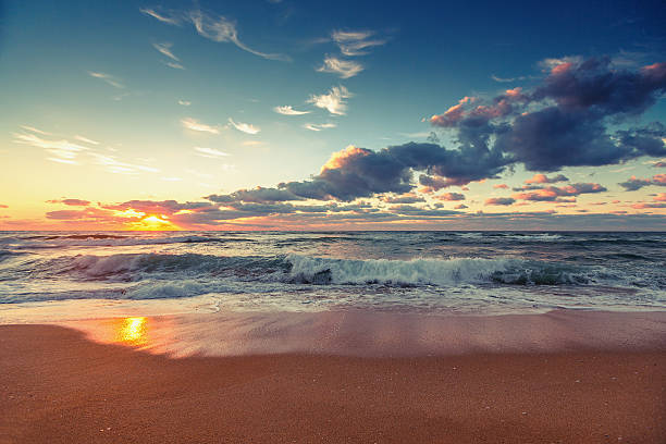 istock Beautiful cloudscape over the sea, vintage style 621468362