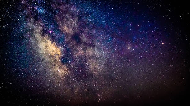 istock Center of milky way galaxy on dark night sky 621468748