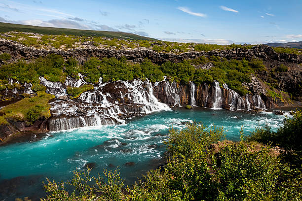 istock Hraunfossar series of waterfalls formed by rivulets streaming 621471812