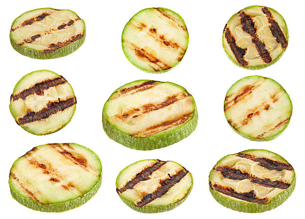 Grilled zuccini round slice stock photo