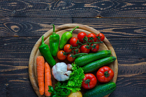 istock Healthy food and copy space, fresh vegetables 621473390