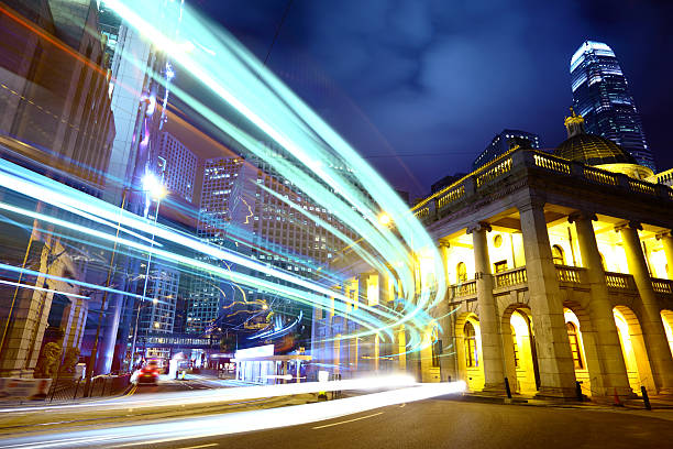 istock Traffic trails Hong Kong at night 621473740