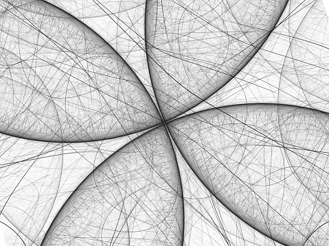 Black and white butterfly fractal, computer generated abstract background, 3D render