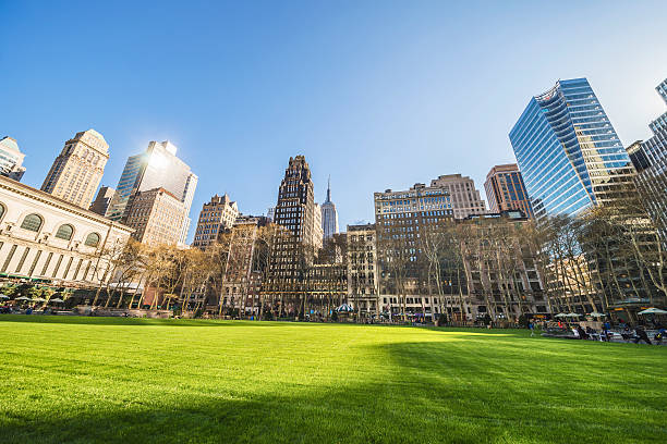 istock Green Lawn and Skyscrapers viewed from Bryant Park 621476354
