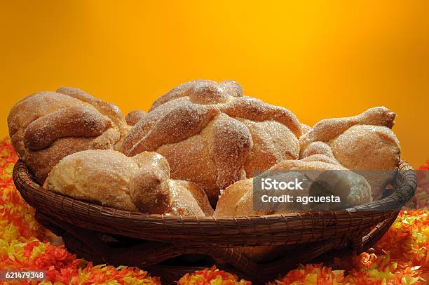 Pan De Muerto Day Of The Dead Bread Stock Photo - Download Image Now - Bread, Dead, Sugar - Food