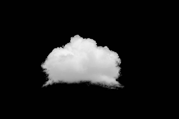 istock Beautiful single white cloud isolated on black background 621479428