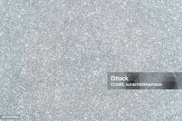 Silver Glitter Texture Abstract Background Stock Photo - Download Image Now - Glittering, Glitter, Silver Colored
