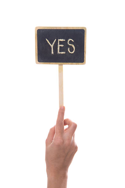 istock Small Black Board With The Word Yes 621480086