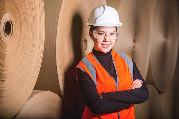 istock Paper mill factory worker 621481394