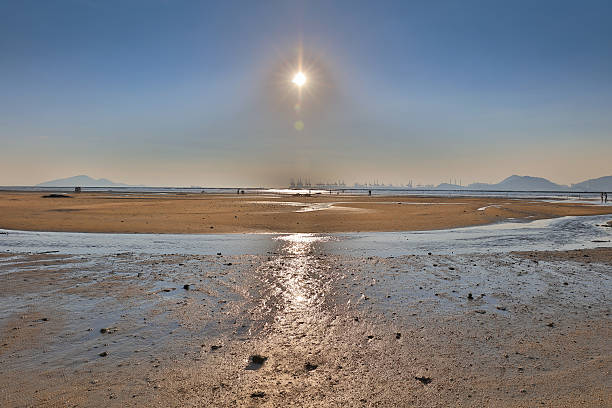 istock Beautiful sunrise Sunset beach in hong kong 621482642