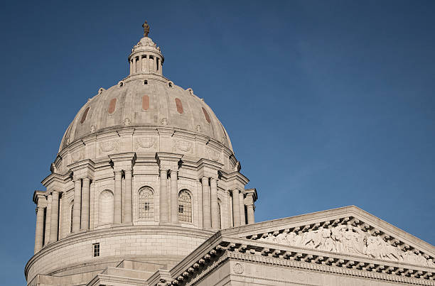 Missouri state capitol building dome in Jefferson City, Missouri.