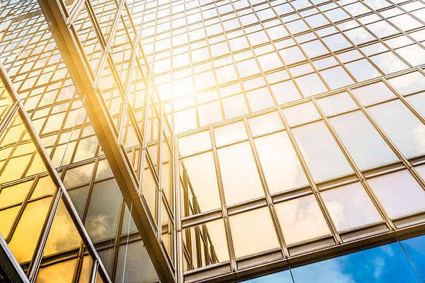 istock full frame of modern glass steel architecture 621486374