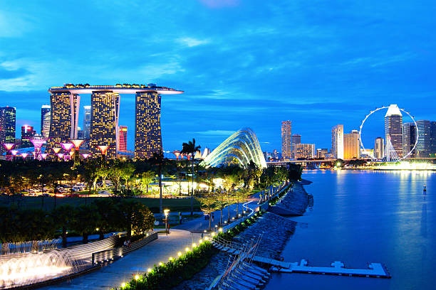 istock Singapore city skyline at night 621487968