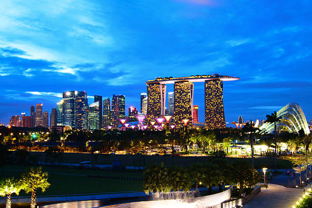 istock Singapore city skyline at night 621488002