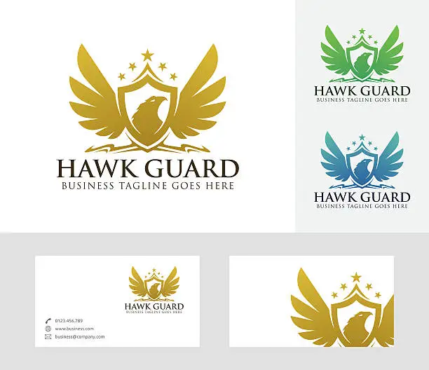 Vector illustration of Hawk Guard vector logo