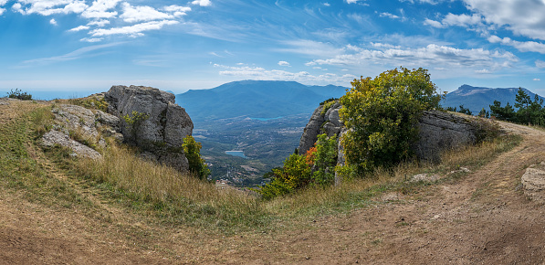 Rocks panorama on the mountain Demerdzhi, Crimea
