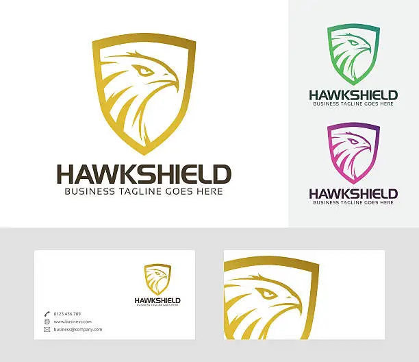 Vector illustration of Hawk Shield vector logo