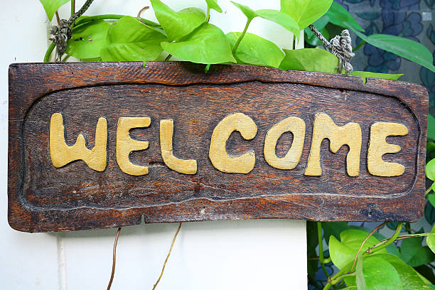 istock welcome sign on the wood 621492492