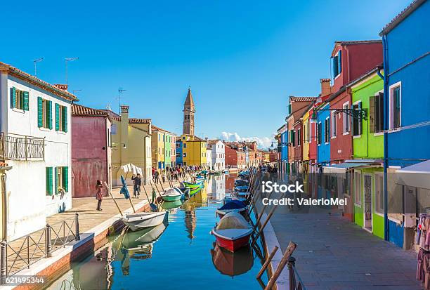 Photo libre de droit de Burano Lîle Colorée De Venise banque d'images et plus d'images libres de droit de Architecture - Architecture, Artisanat, Beauté