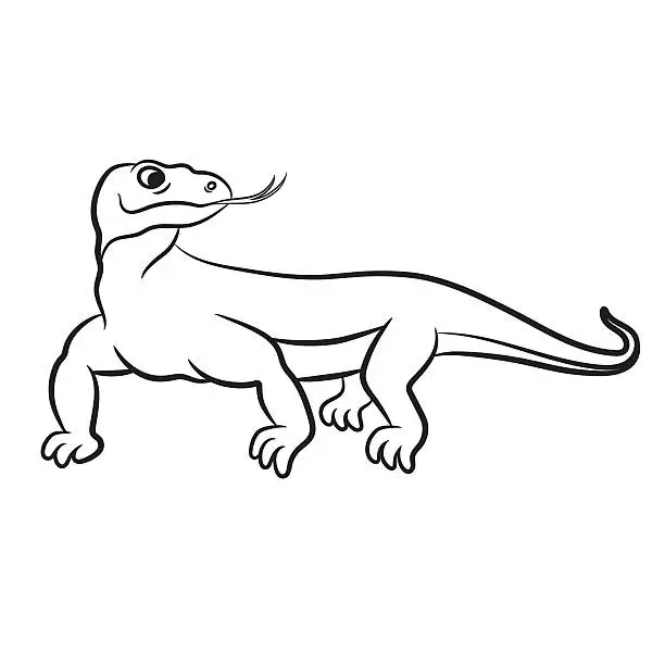 Vector illustration of Illustration of varan. Coloring book