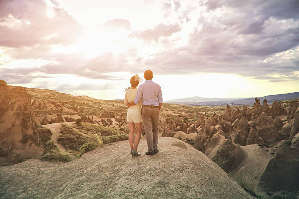 Newlyweds in Cappadocia on July  07, 2016, Turkey.