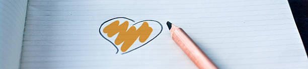 istock heart drawn in with your color: orange 621499566