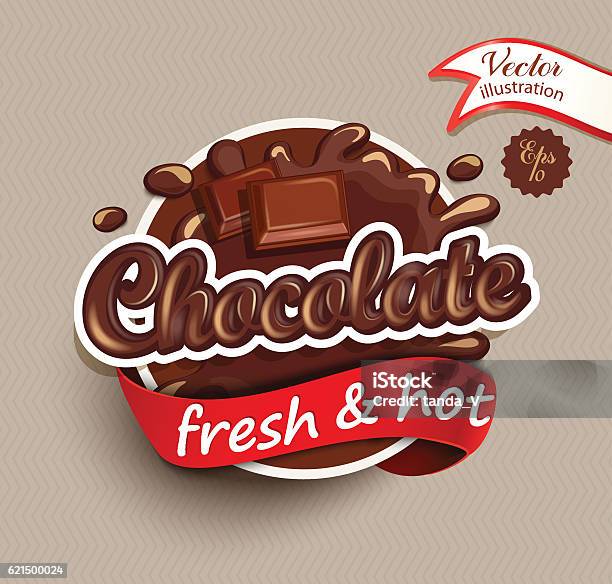 Chocolate Inbubble Writing Chocolate Drops And Blot With Lettering Stock Illustration - Download ...