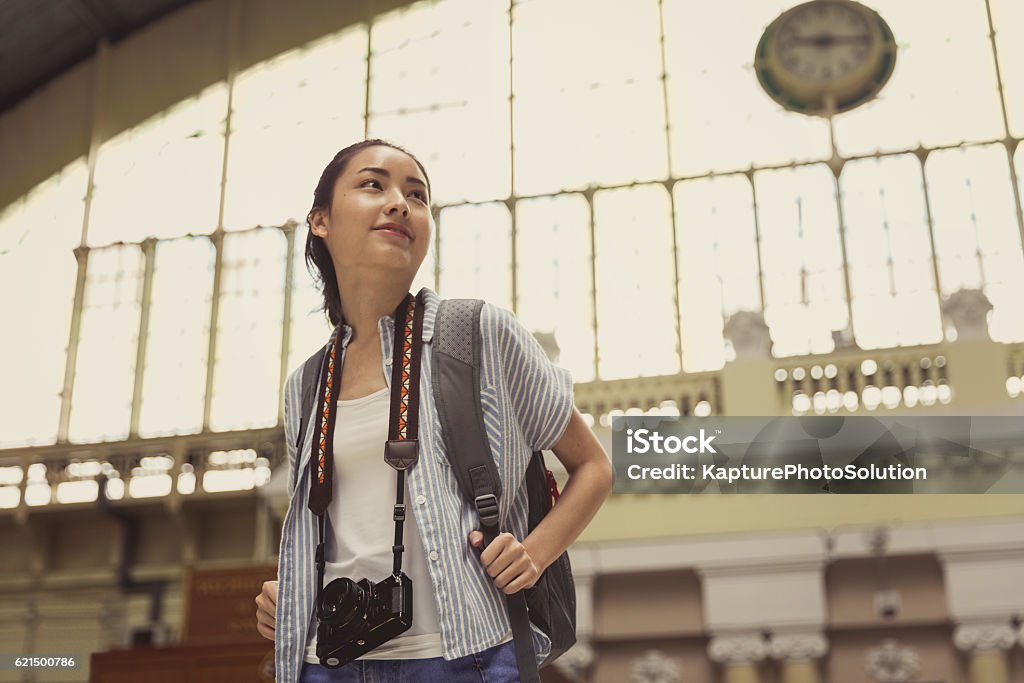 Young Asian Traveler Travel Stock Photo
