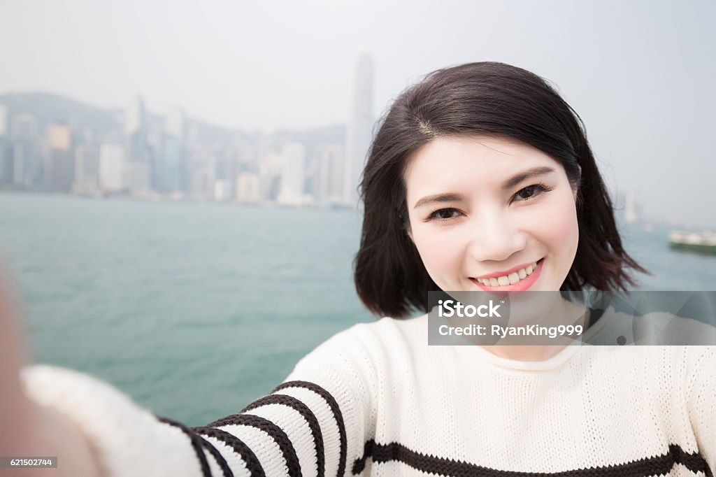 Schönheit Frau lächeln und selfie - Lizenzfrei Asiatischer und Indischer Abstammung Stock-Foto