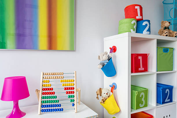 istock Child room with colorful painting 621508220