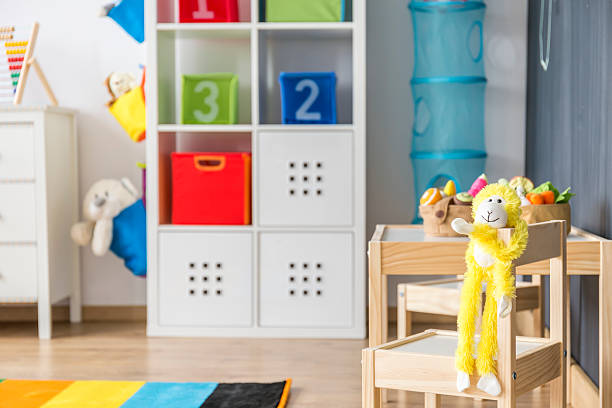 istock Small table and chairs in the child room 621508248
