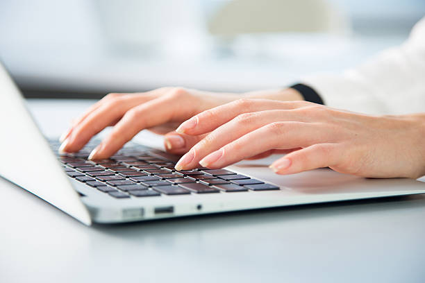 istock Business womantyping on laptop computer 621508450