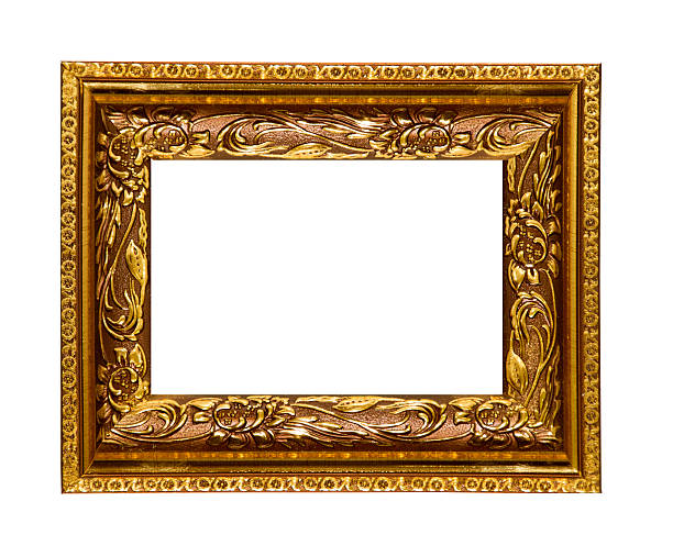 istock Vintage wood picture frame isolated on white background 621570320