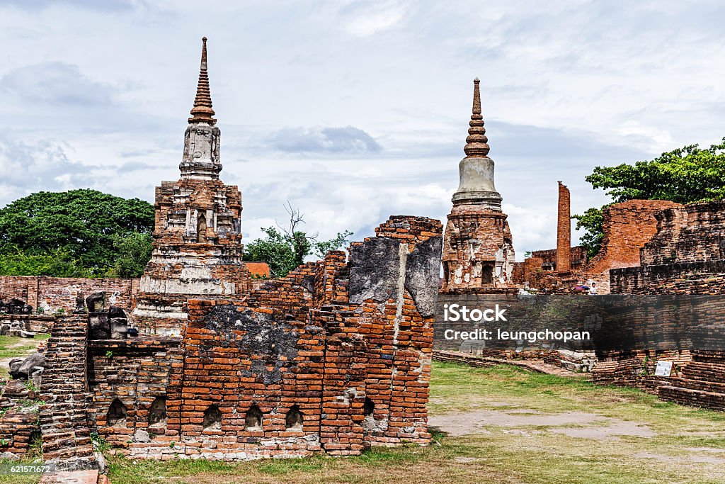 Ancien temple siam d’Ayutthaya - Photo de Architecture libre de droits