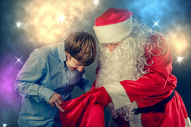 istock Authentic Santa Claus brought gifts. 621572942
