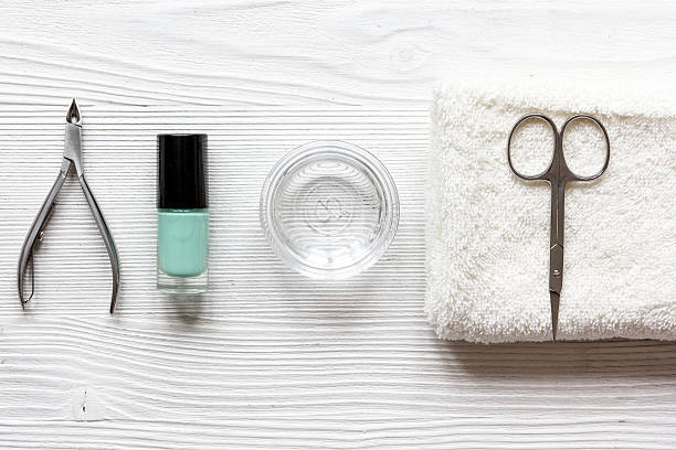 istock French manicure - preparing tools on wooden backround top view 621577322