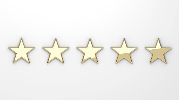 star rating - golden stars on white background