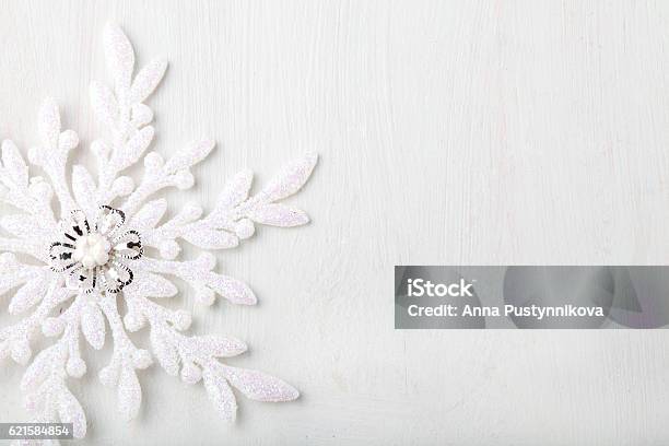 Christmas And New Year Background Snowflake Stock Photo - Download Image Now - Arts Culture and Entertainment, Backgrounds, Border - Frame