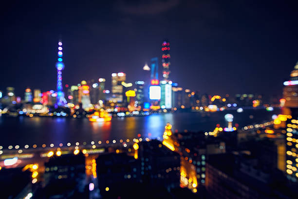 bokeh Shanghai at night,china