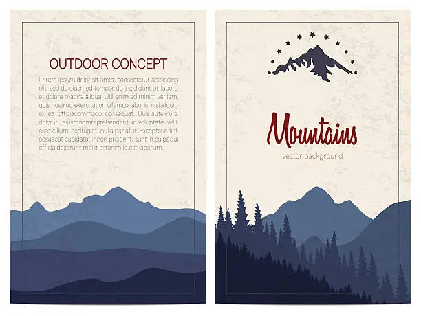 Vector illustration of Set of stylish outdoor cards template